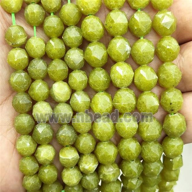 Lemon Jade Beads Cut Round Olive