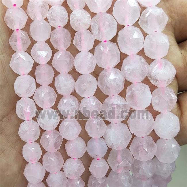 Natural Pink Rose Quartz Beads Cut Round