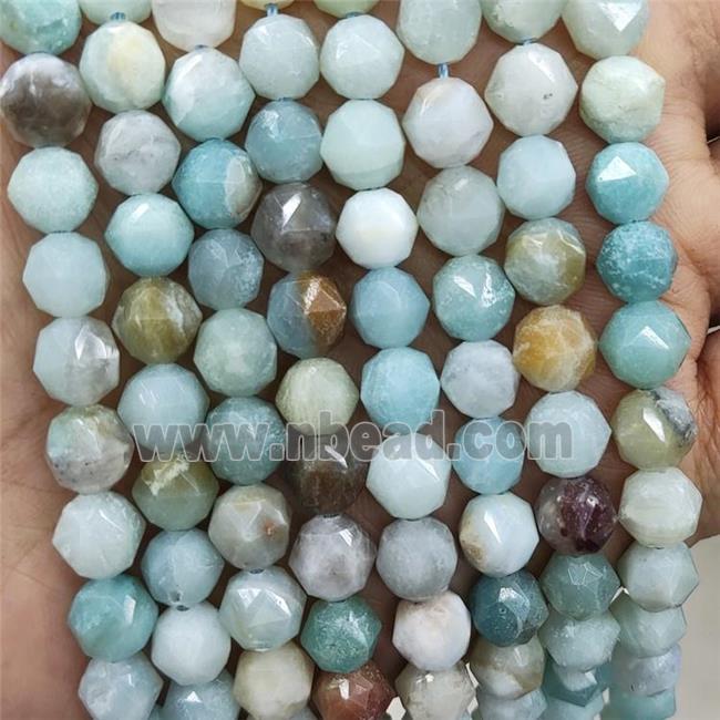 Natural Chinese Amazonite Beads Multicolor Cut Round