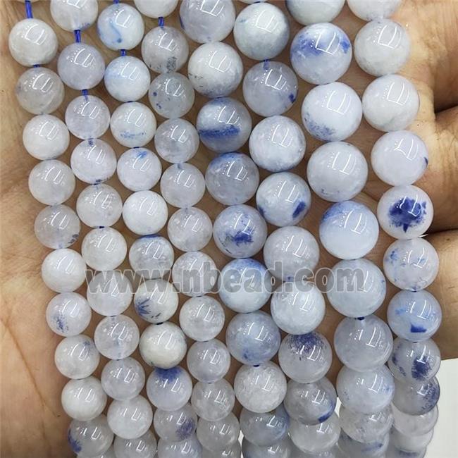 Natural Dumortierite In Quartz Beads Smooth Round Blue