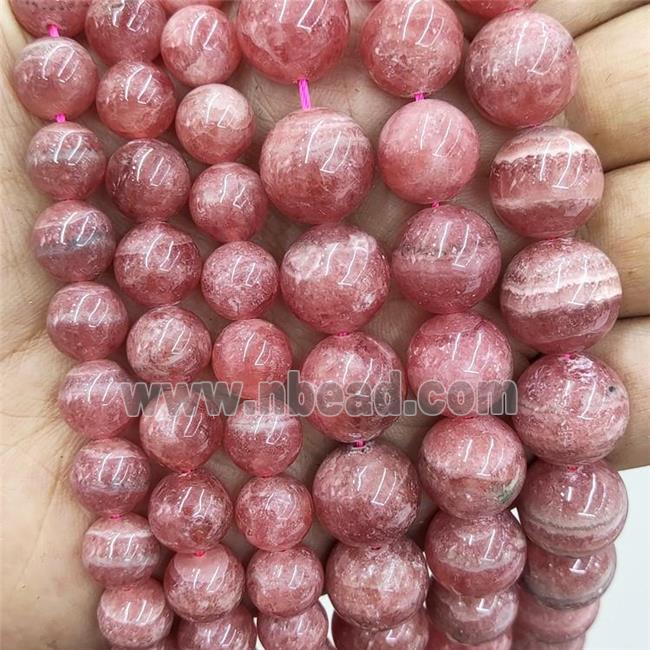 Natural Pink Argentina Rhodochrosite Beads Smooth Round