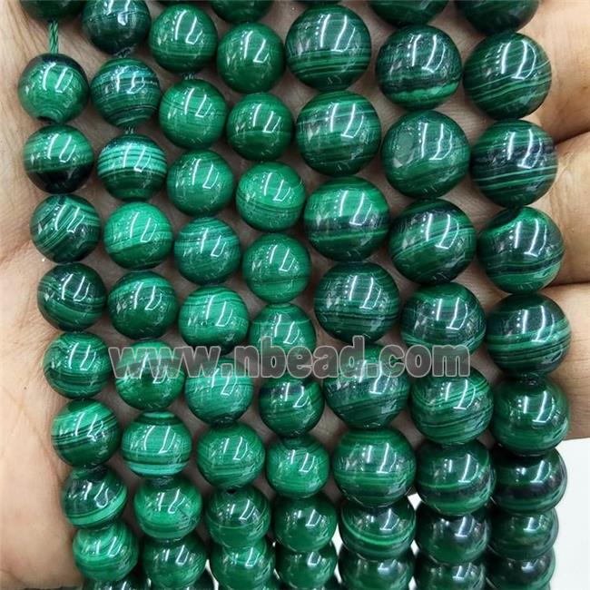 Natural Malachite Beads Green Smooth Round