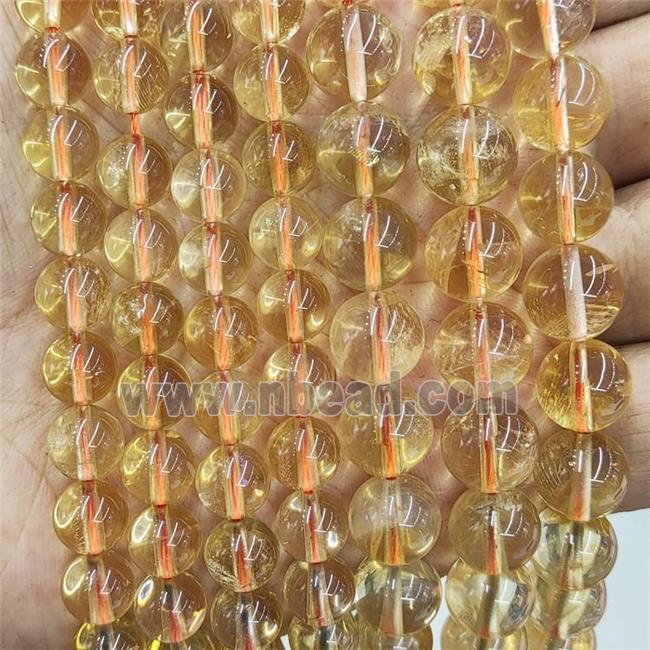 Natural Citrine Beads Yellow Smooth Round