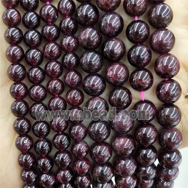 Natural Garnet Beads Darkred Smooth Round