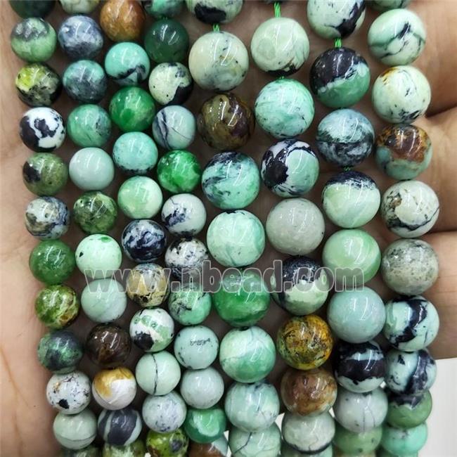 Natural Variscite Beads Green Smooh Round