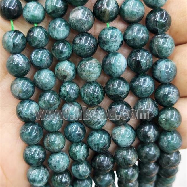 Natural Green Apatite Beads Smooth Round