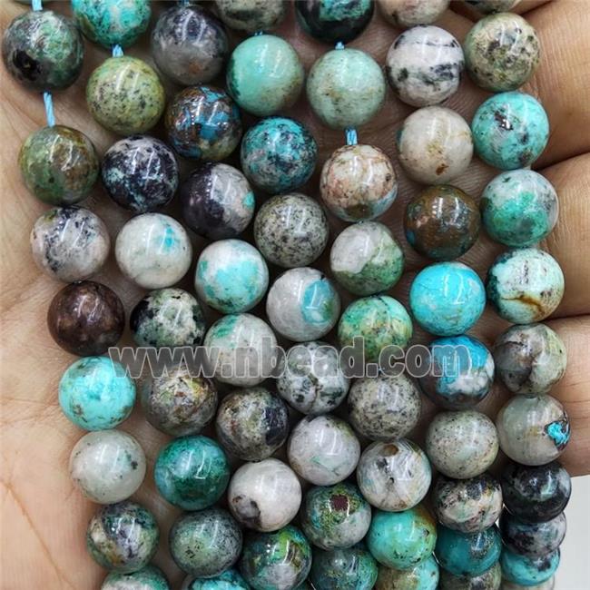 Natural Peruvian Turquoise Beads Green B-Grade Smooth Round