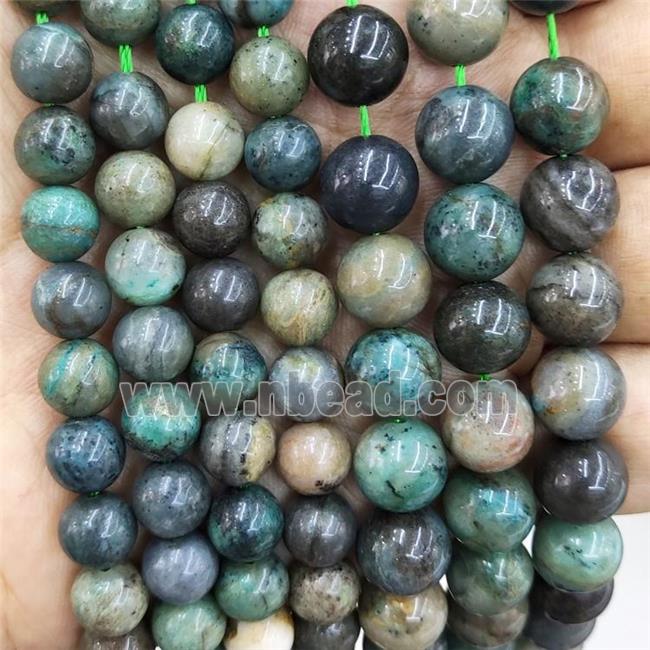 Natural Green Turquoise Beads Smooth Round