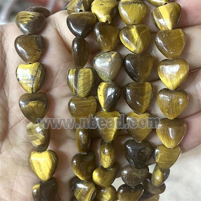 Tiger Eye Stone Heart Beads