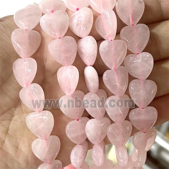 Pink Rose Quartz Heart Beads