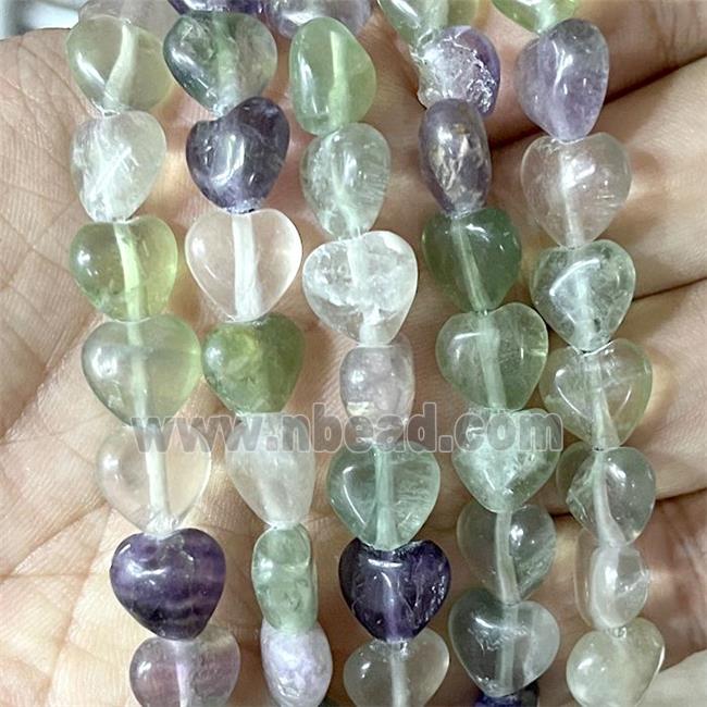 Fluorite Heart Beads Multicolor Dye
