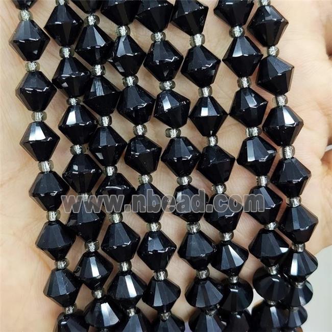 Black Onyx Agate Bicone Beads