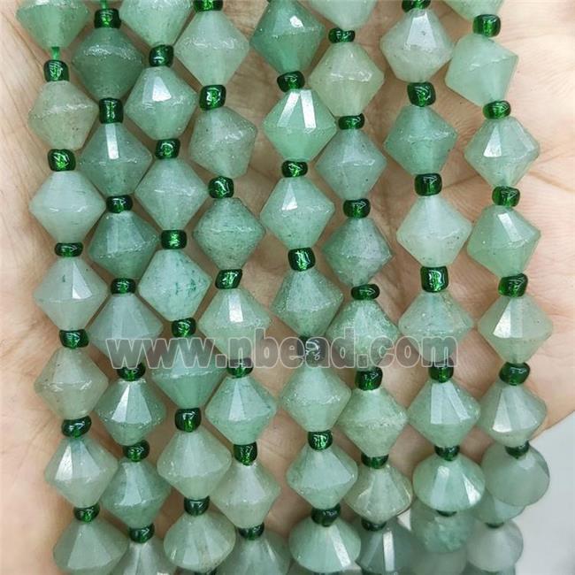 Natural Green Aventurine Bicone Beads