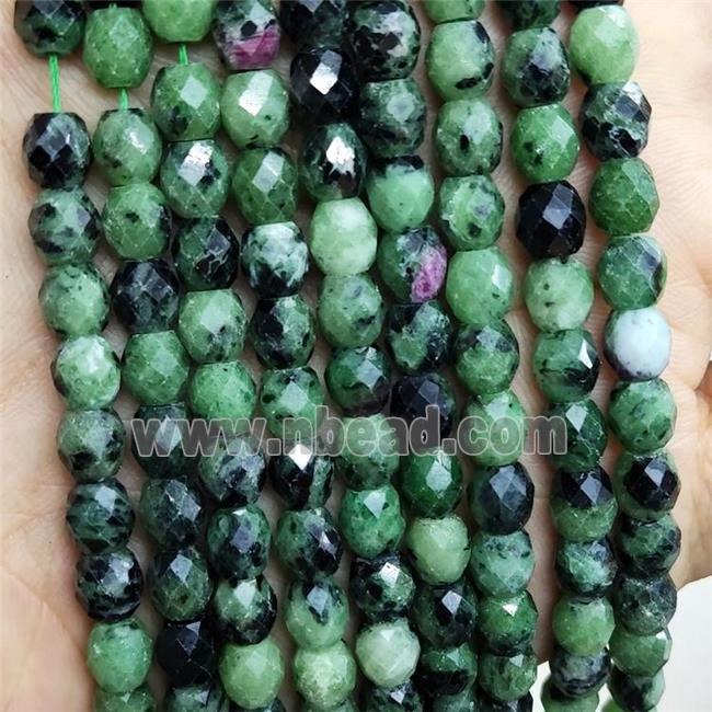 Natural Ruby Zoisite Beads Faceted Rice
