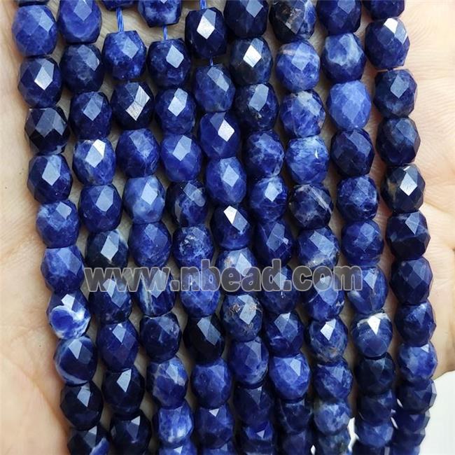Natural Sodalite Beads Blue Faceted Rice
