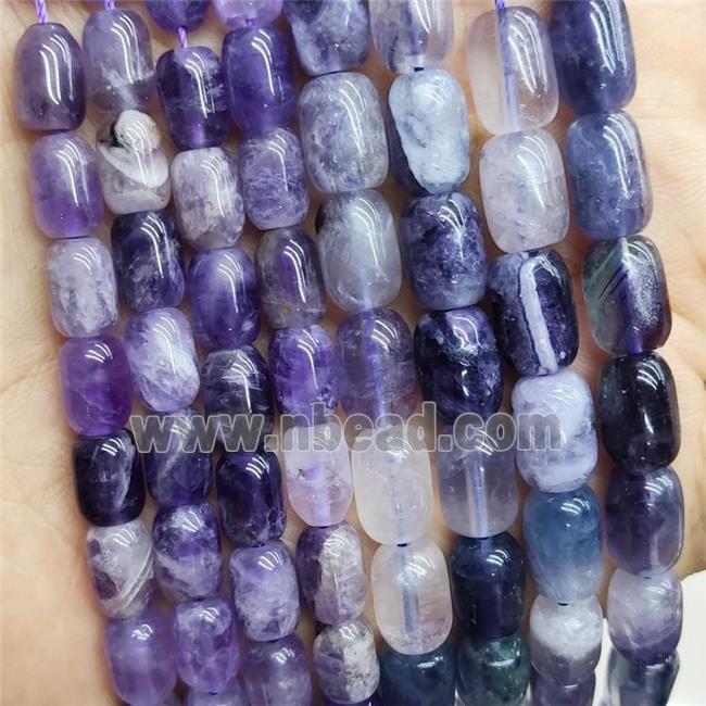 Purple Amethyst Barrel Beads