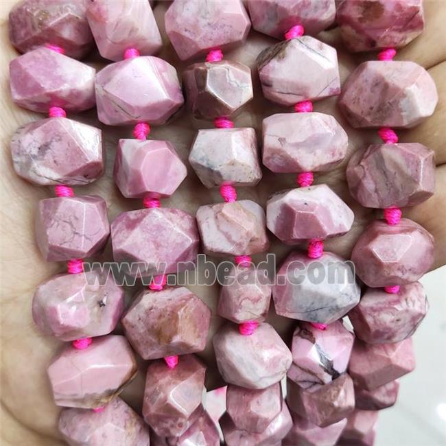Natural Pink Rhodonite Nugget Beads Freeform