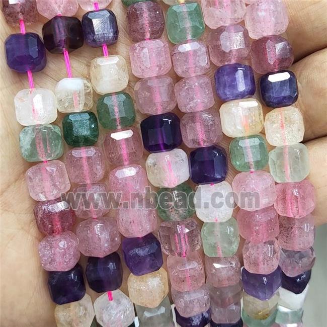 Mix Gemstone Cube Beads Faceted