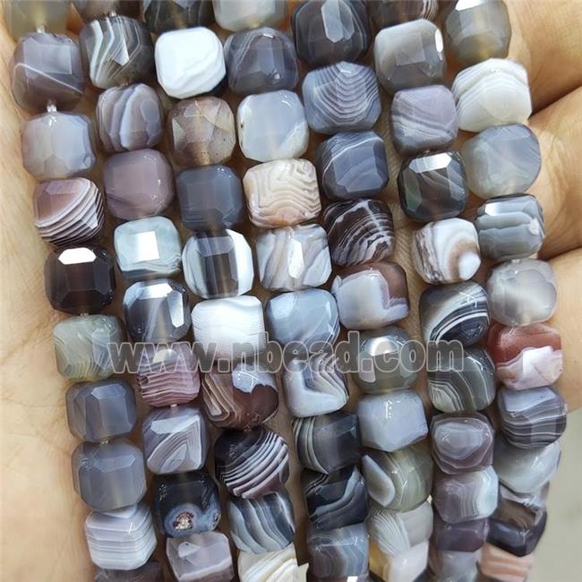 Natural Botswana Agate Beads Faceted Cube