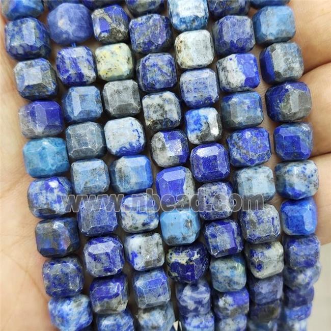 Natural Blue Lapis Lazuli Beads B-Grade Faceted Cube