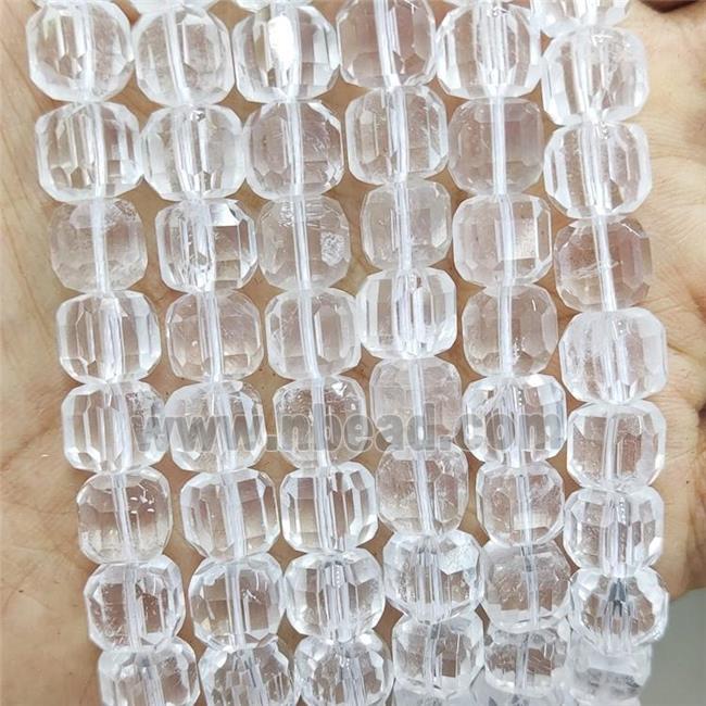 Natural Clear Quartz Beads Faceted Cube