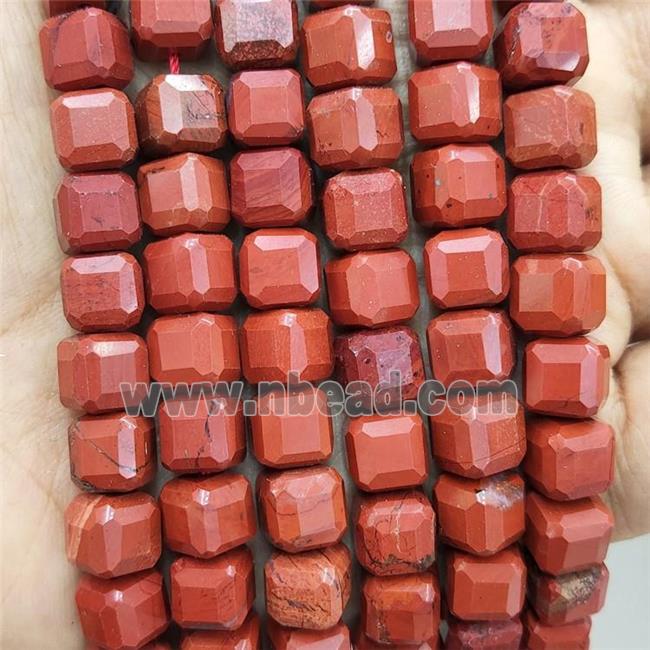 Natural Red Jasper Beads Faceted Cube