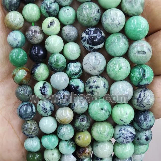 Natural Variscite Beads Green Smooth Round B-Grade