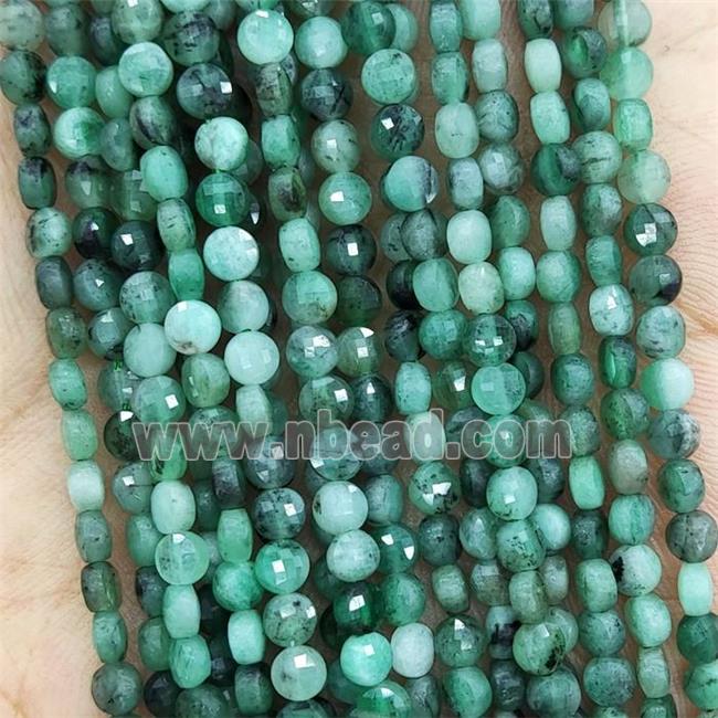 Natural Emerald Beads Green Faceted Circle AAA-Grade