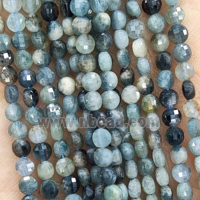 Natural Blue Tourmaline Beads Faceted Coin B-Grade