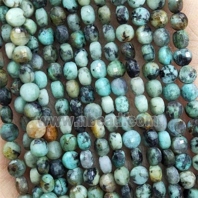 Natural African Turquoise Beads Green Faceted Circle