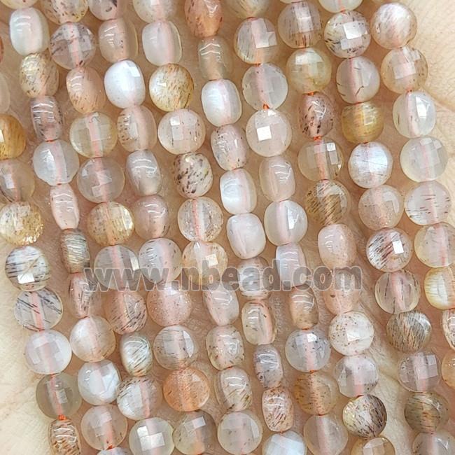Natural Sunstone Beads Faceted Circle
