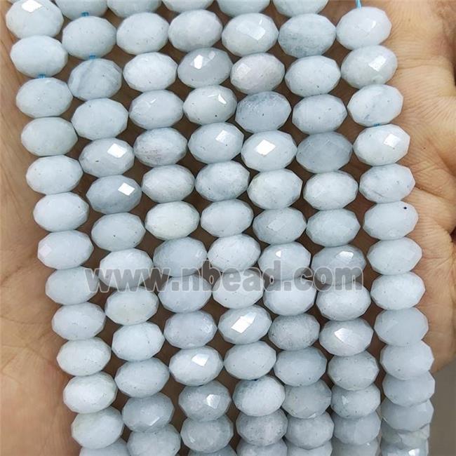 Natural Aquamarine Beads Blue Faceted Rondelle