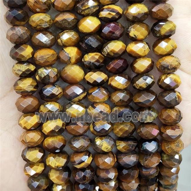 Tiger Eye Stone Beads Yellow Faceted Rondelle