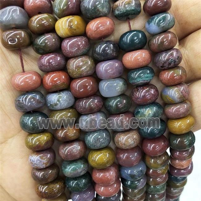 Natural Indian Agate Rondelle Beads Square Multicolor