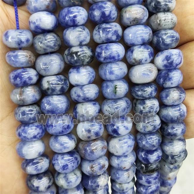 Natural Blue Dalmatian Jasper Beads Rondelle Square