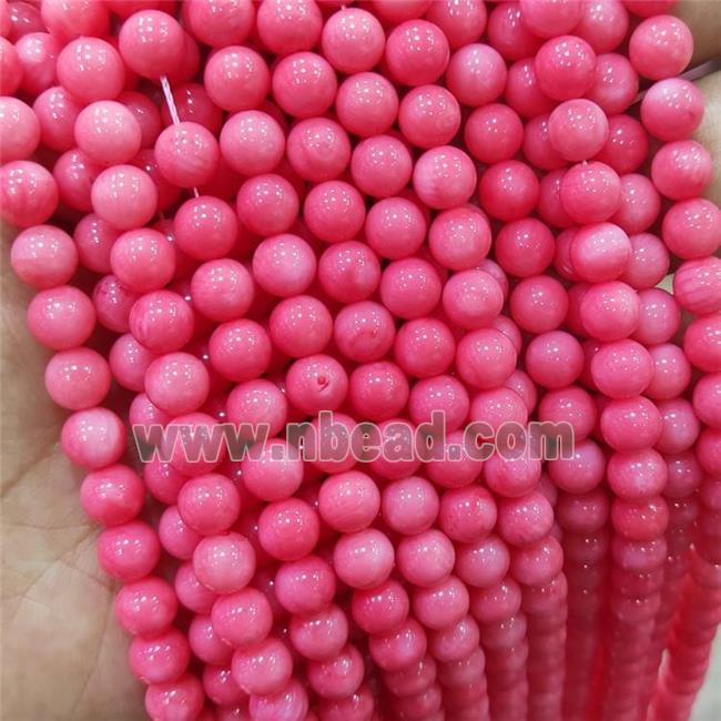 Pink Coral Beads Smooth Round