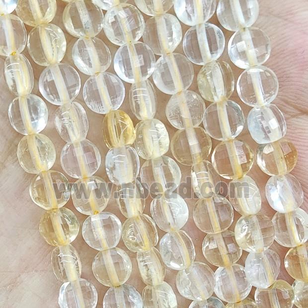 Natural Yellow Citrine Beads Faceted Circle