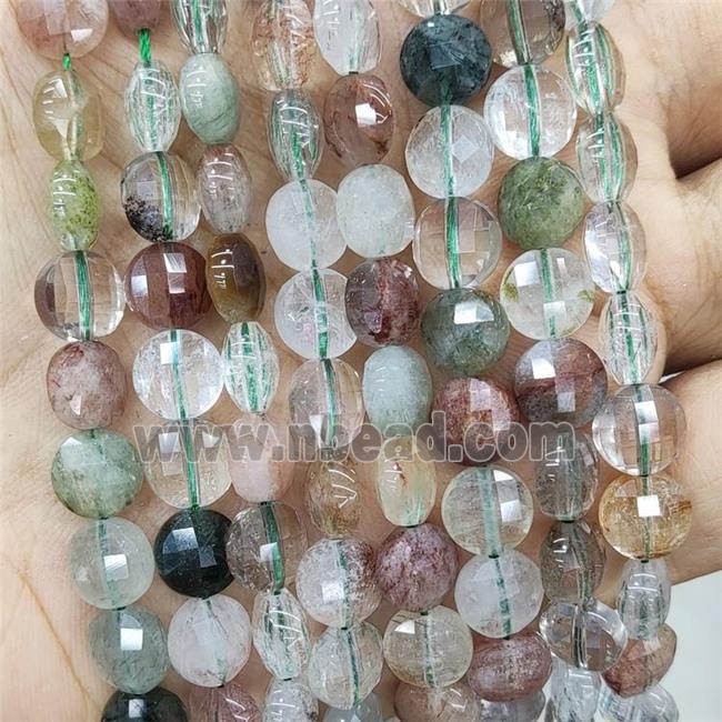 Natural Lodalite Beads Multicolor Faceted Circle