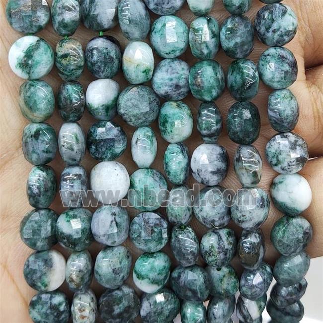 Natural Dioptase Beads Green Faceted Circle
