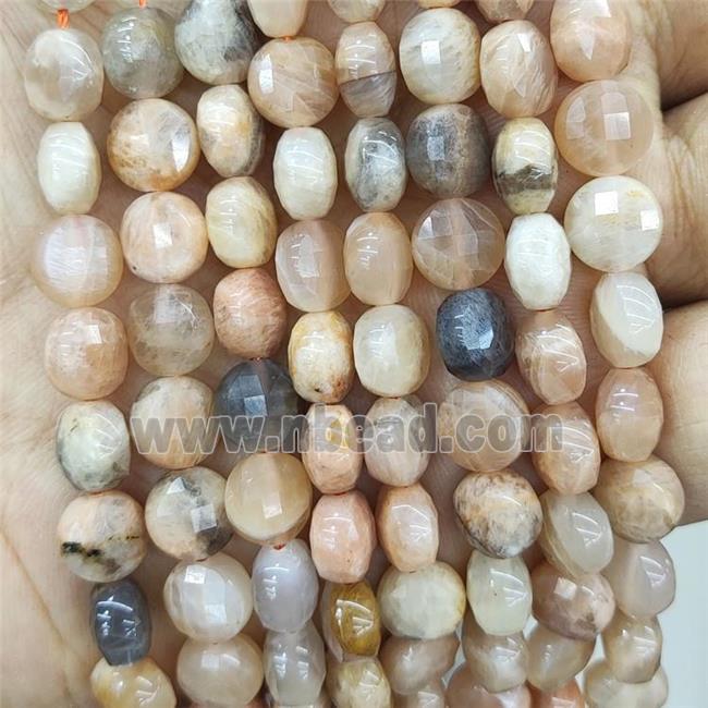 Natural Peach Sunstone Beads B-Grade Faceted Circle