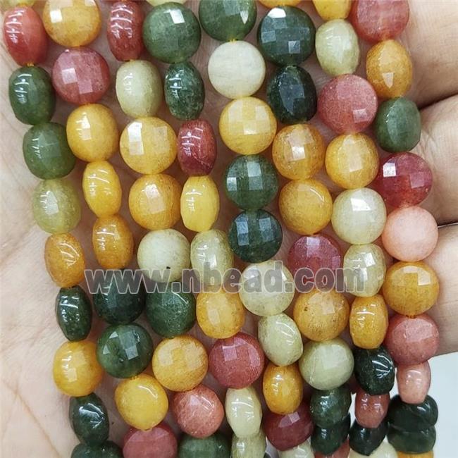 Jade Beads Mix Color Dye Faceted Circle