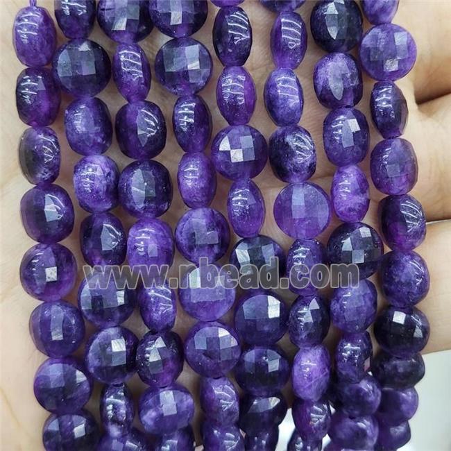 Jade Beads Purple Dye Faceted Circle