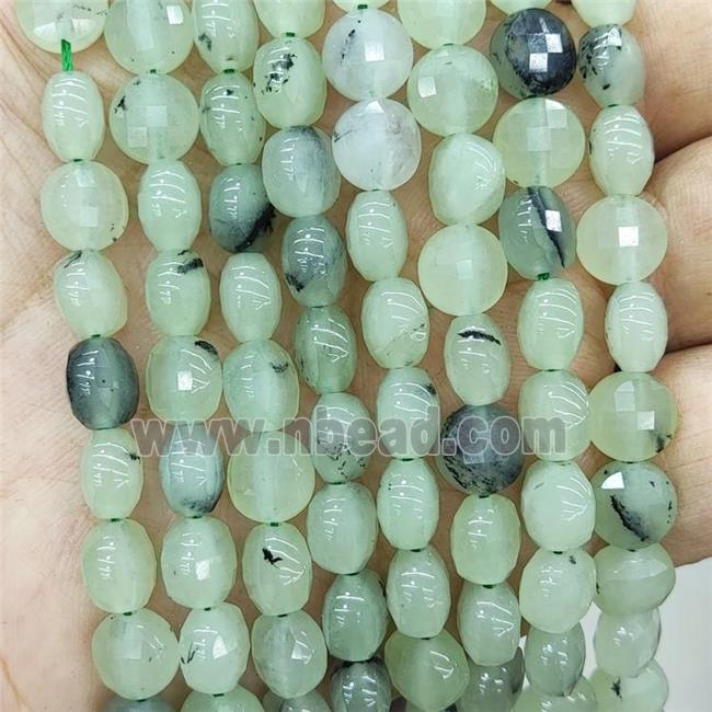 Green Jade Beads Dye Faceted Circle