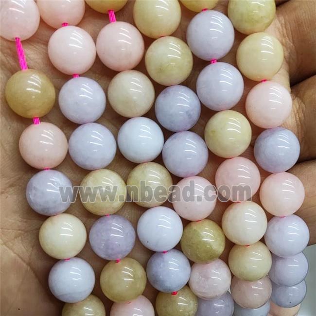 Jade Beads Multicolor Dye Smooth Round