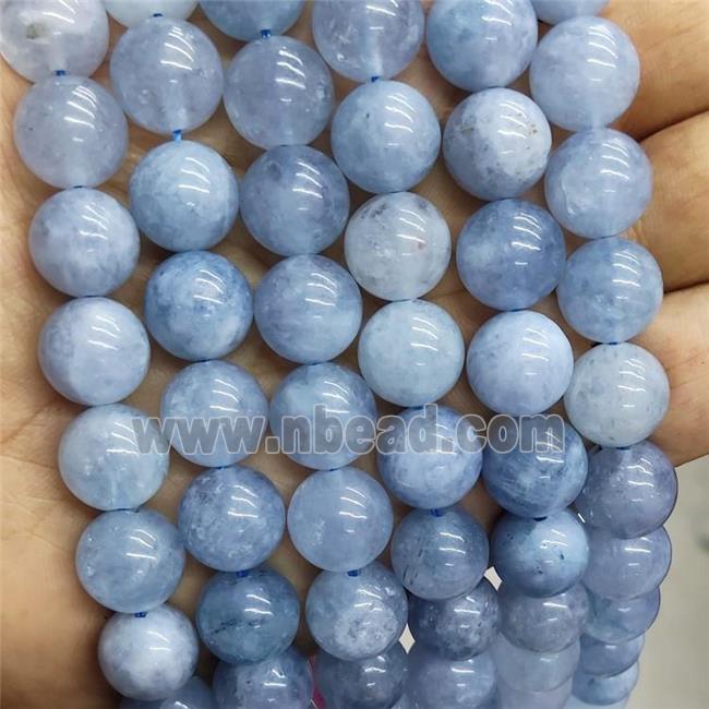 Blue Jade Beads Dye Smooth Round