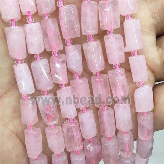 Natural Pink Rose Quartz Beads Tube