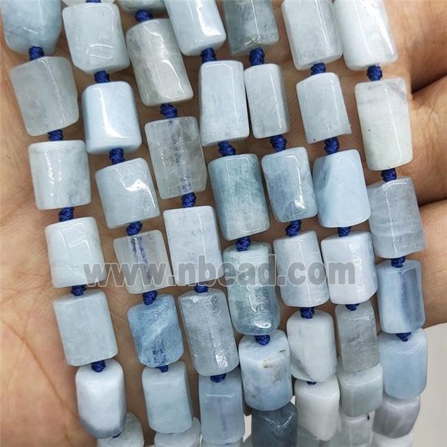 Natural Blue Aquamarine Beads Tube