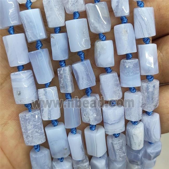 Natural Blue Lace Agate Beads Tube