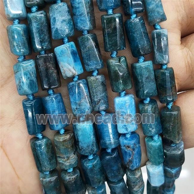 Natural Apatite Beads Blue Tube