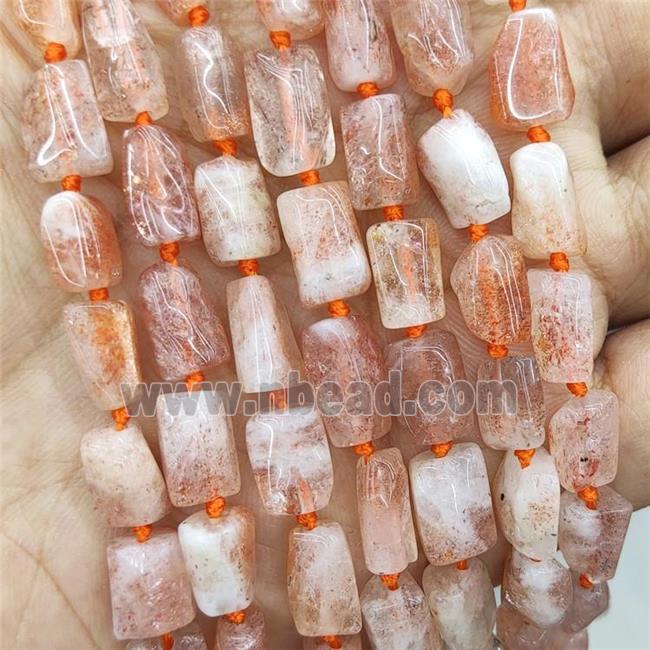Natural Peach Sunstone Beads GoldenSpot Tube